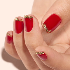 Nagellack Set Red Velvet & Glitters Gold